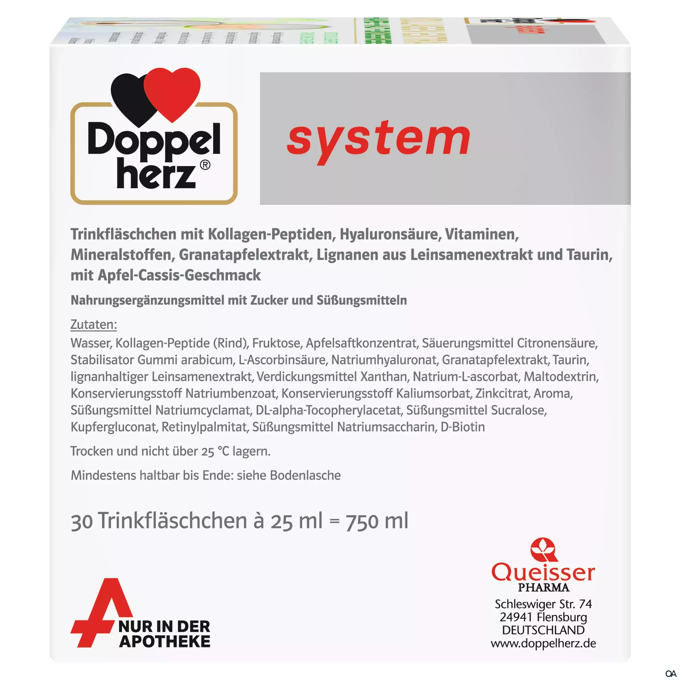 Doppelherz system Kollagen Extra Haare + Haut + Bindegewebe Trinkfläschchen