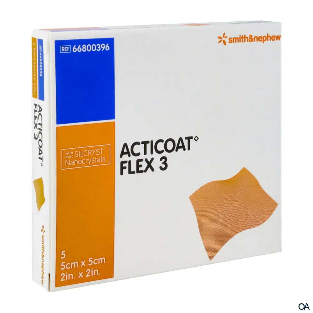 ACTICOAT FLEX 3 Antimikrobielle Wundauflagen mit Silber 5 x 5 cm