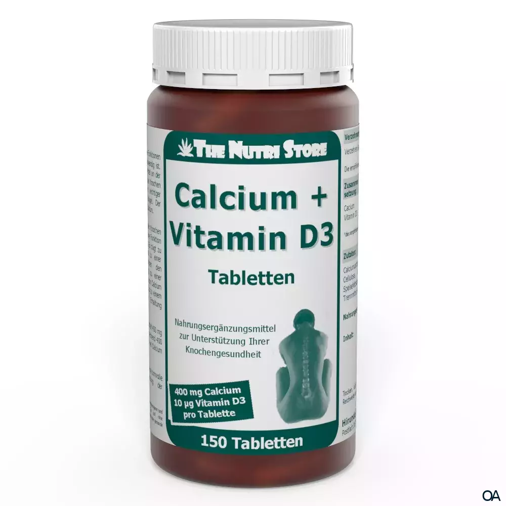 The Nutri Store Calcium + Vitamin D3 Tabletten