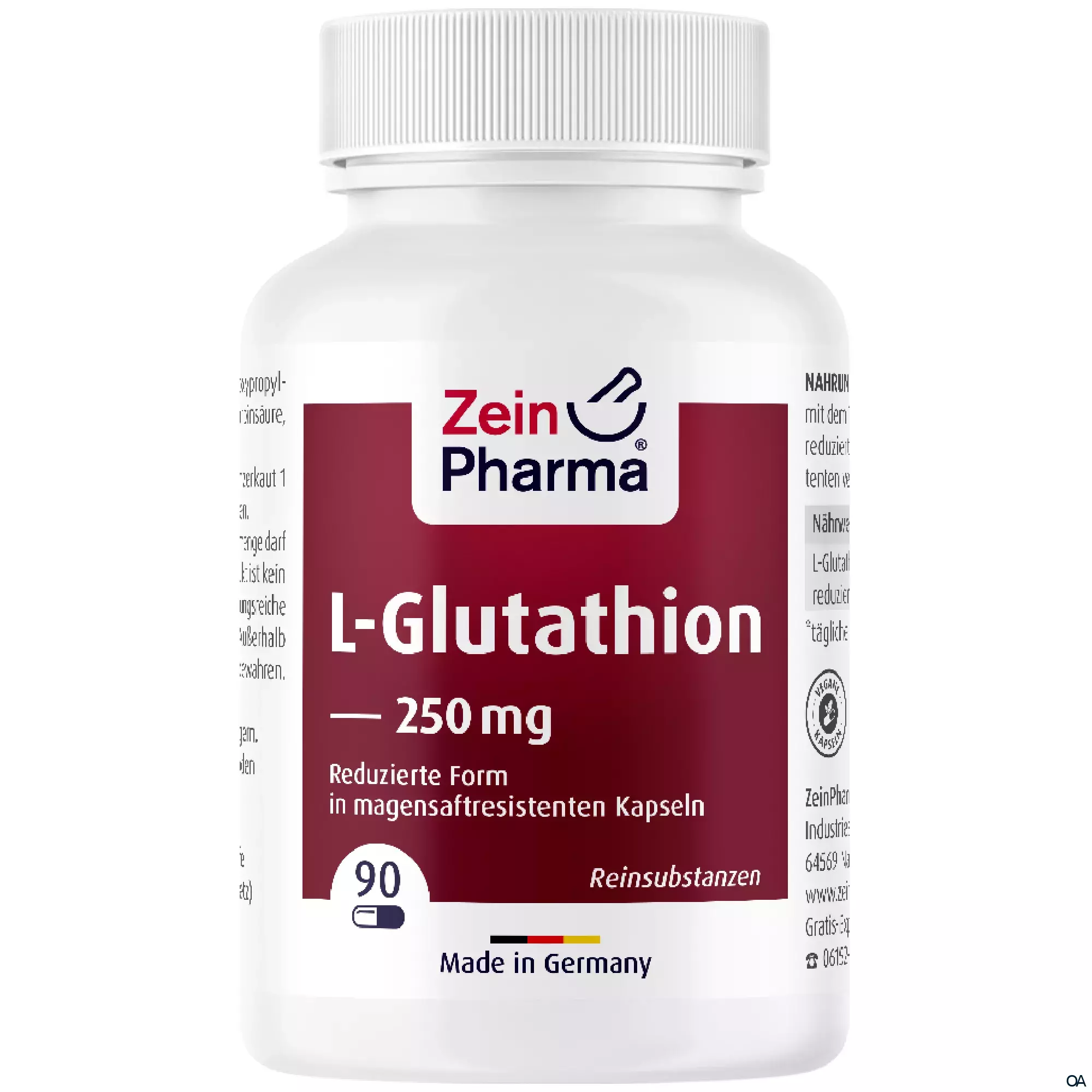 ZeinPharma Reduziertes L-Glutathion 250 mg Kapseln