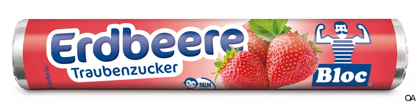 Bloc® Traubenzucker Erdbeere Rolle Bloc® Traubenzucker Erdbeere Rolle