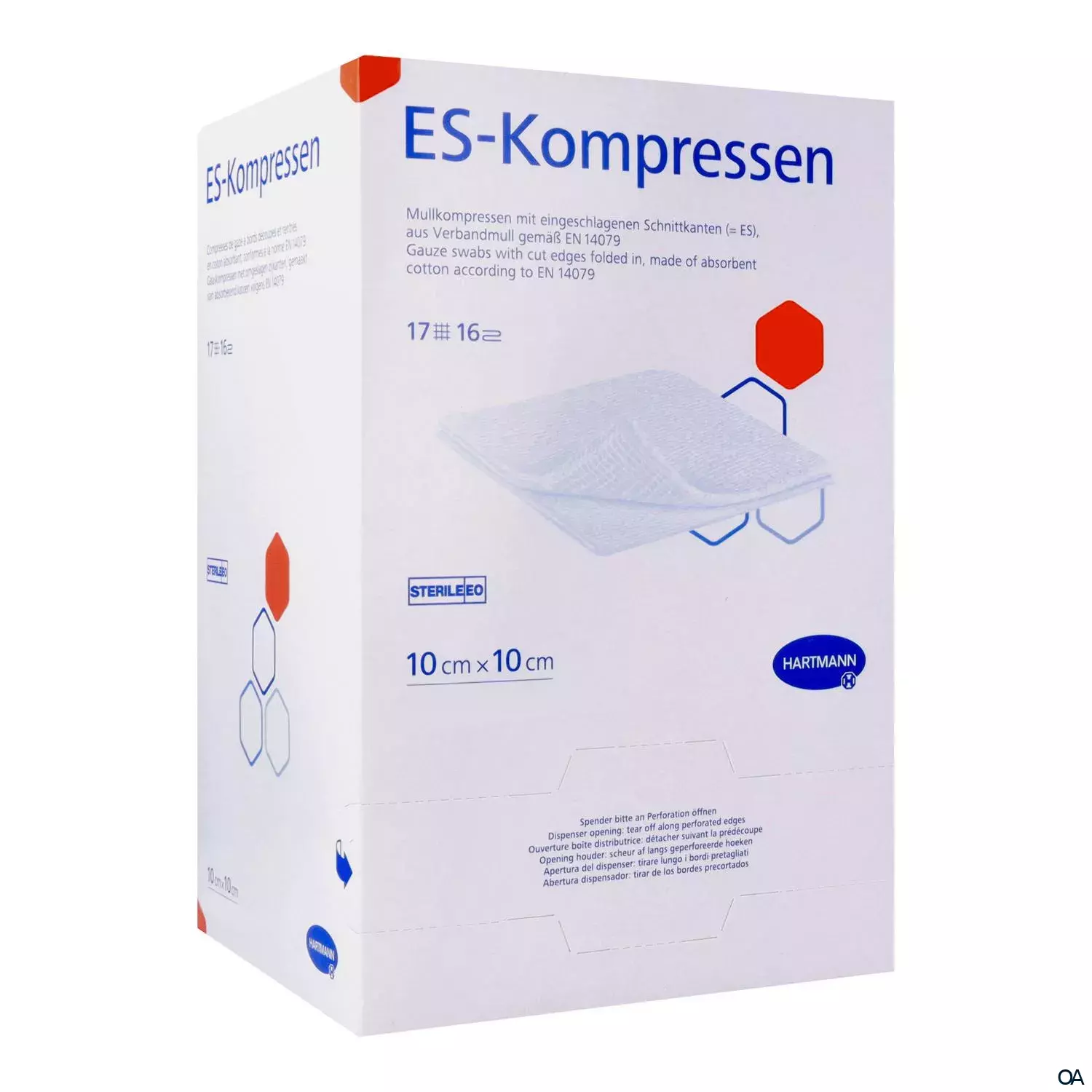 ES-Kompressen 16fach, steril, 10 x 10 cm, 40 x 2 Stück