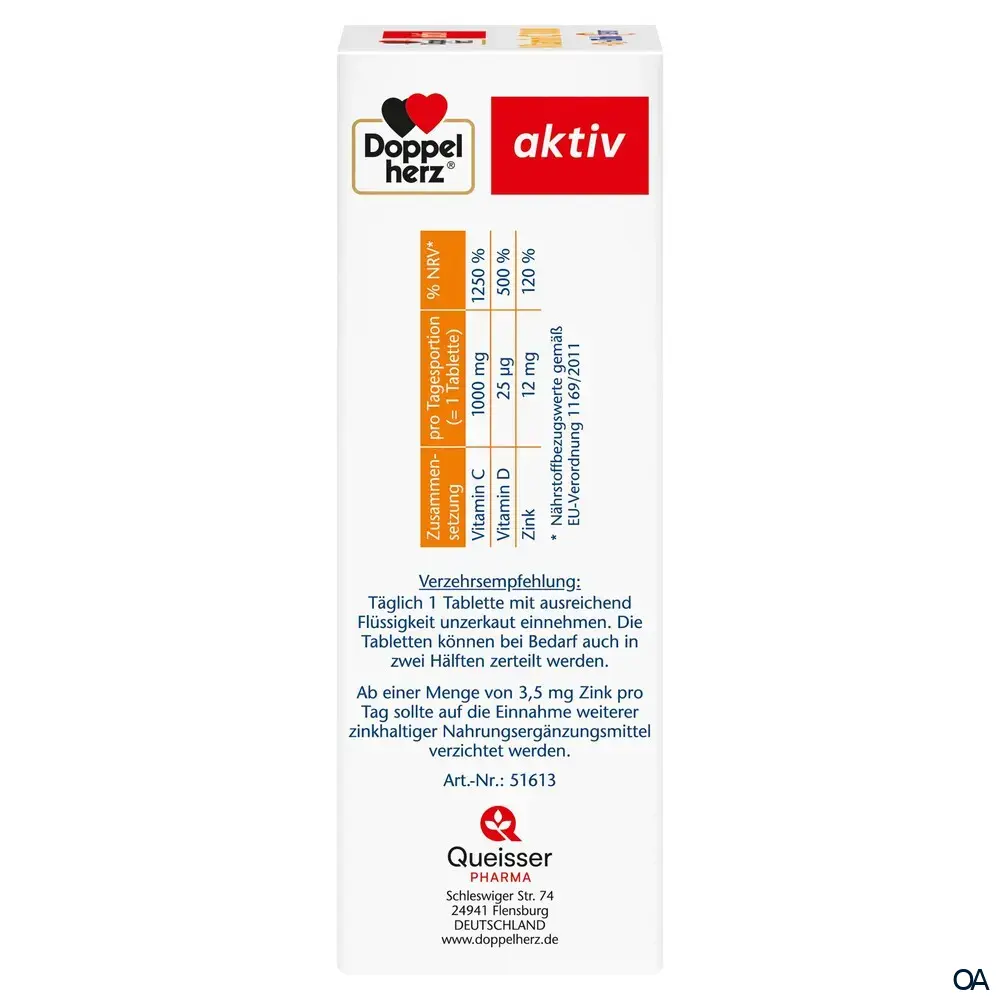 Doppelherz aktiv Vitamin C 1000 + D3 + Zink DEPOT Tabletten