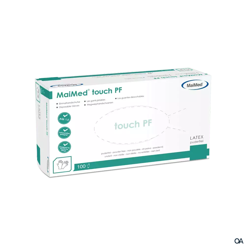 MaiMed® touch PF Latex Einweghandschuhe, unsteril, puderfrei - S