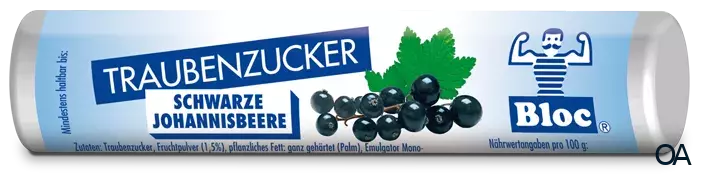 Bloc® Traubenzucker Schwarze Johannisbeere Rolle Bloc® Traubenzucker Schwarze Johannisbeere Rolle