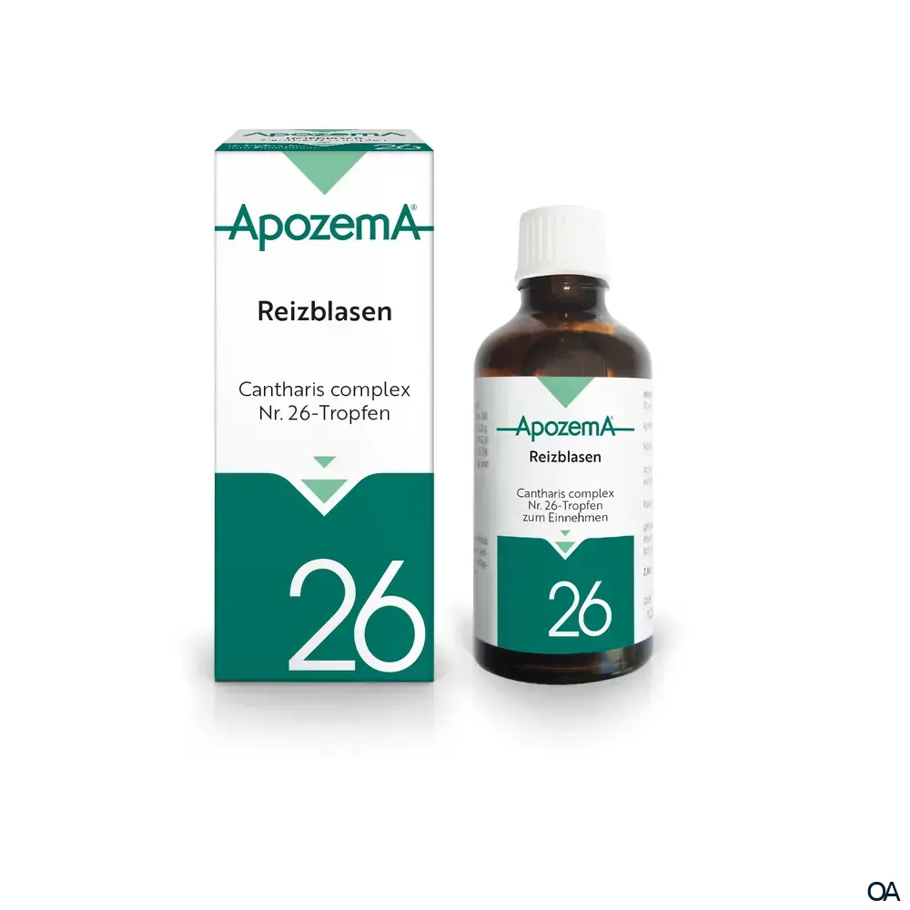 Apozema® Reizblasen Cantharis complex Nr. 26 Tropfen zum Einnehmen Apozema® Reizblasen Cantharis complex Nr. 26 Tropfen zum Einnehmen