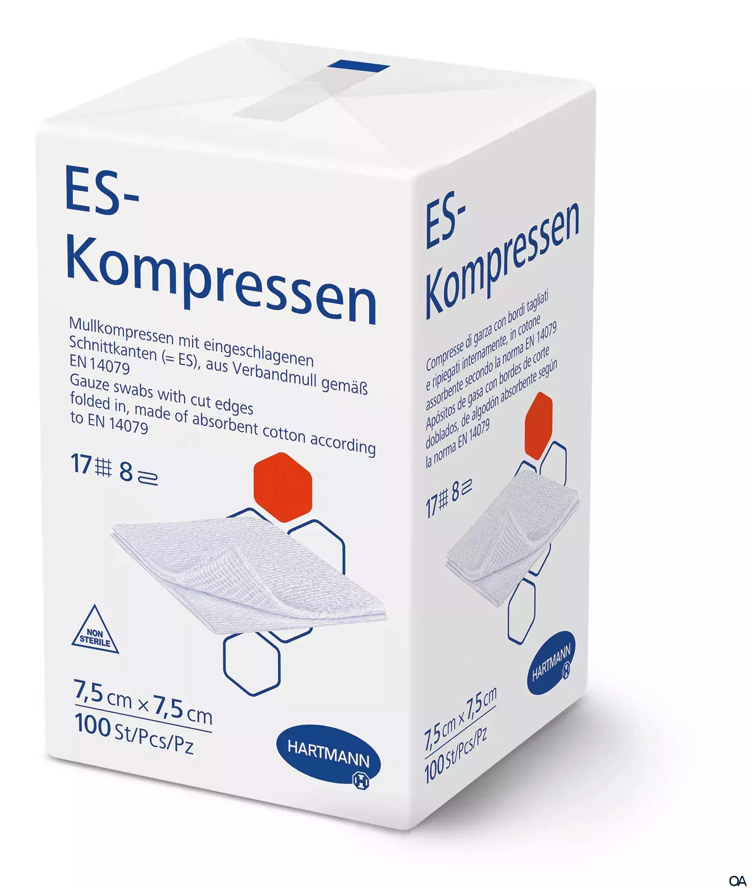 ES-Kompressen 8fach, unsteril, 7,5 x 7,5 cm ES-Kompressen 8fach, unsteril, 7,5 x 7,5 cm