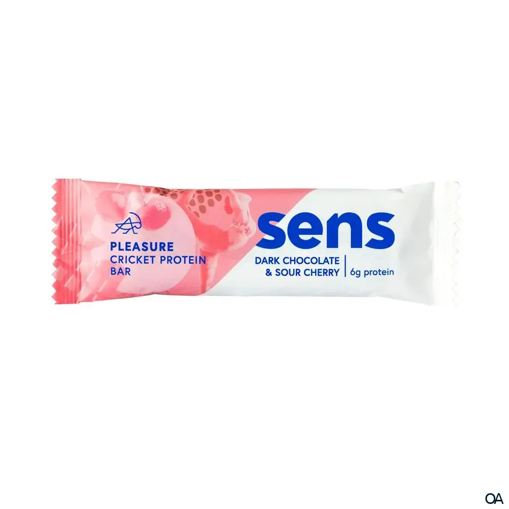 SENS Pleasure Proteinriegel mit Grillenmehl - Dunkle Schokolade & Sauerkirsche