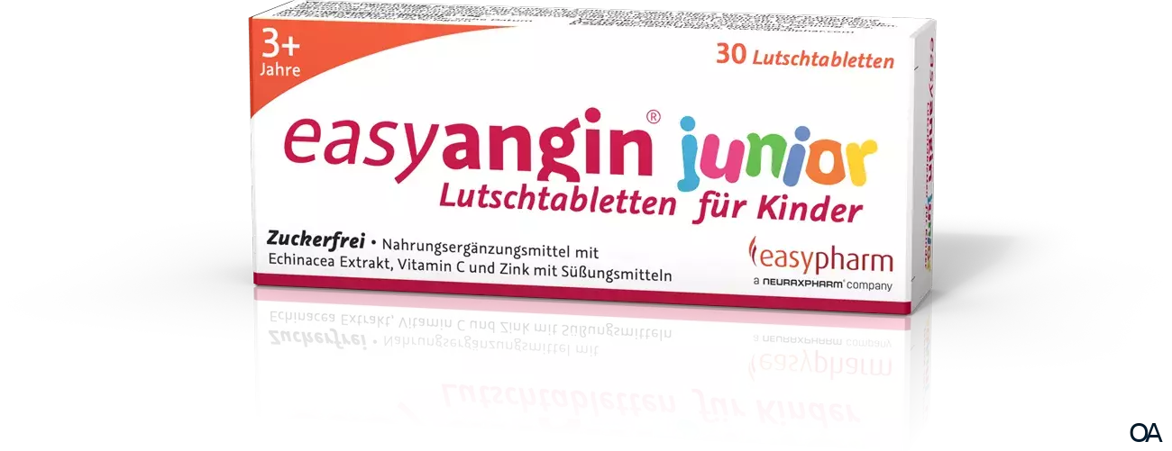 easyangin® Junior Lutschtabletten für Kinder easyangin® Junior Lutschtabletten für Kinder