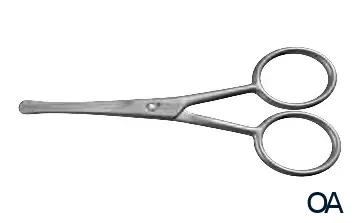 Kozbach Pharma 47R Bart-, Nasenhaarschere Spitze abgerundet, rostfrei